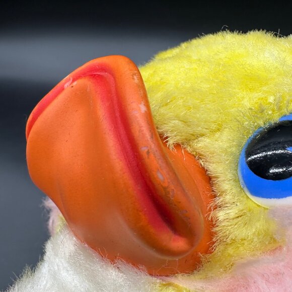 Vintage Rushton Rubber Face Duck Yellow Duckling Stuffed Animal Toy Kitschy READ - Picture 11 of 15